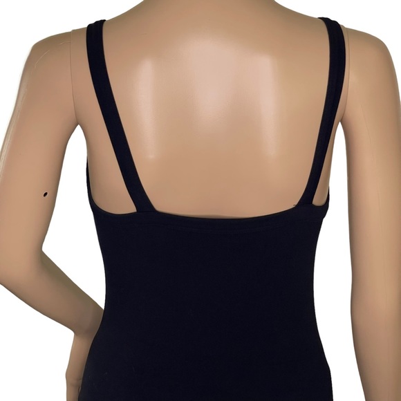 SUGARLIPS   Black Sleeveless V-neck Top with Ruching at Bustline    NWOT   O/S - Picture 4 of 9